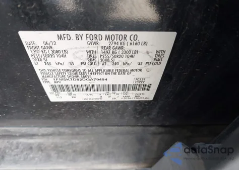 2013 Ford Explorer from USA, damaged, VIN 1FM5K7B89DGA79494